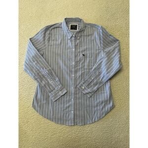 NWT Abercrombie & Fitch Womens Long Sleeve Button Down Stripe Cotton Shirt Large